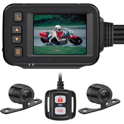 2inch HD 1080P Motorcycle DVR Dash Cam Waterproof Front/rear Camera Dual-lens Driving Recorder Night Vision Wide-angle