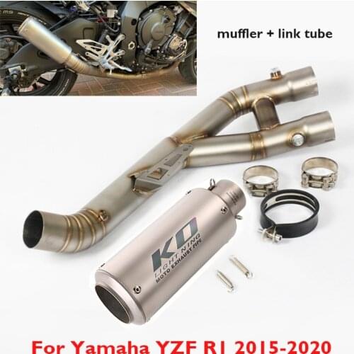 Motorcycle Exhaust System Muffler Escape Tip Middle Link Pipe Connector Connection for Yamaha YZF R1 MT-10
