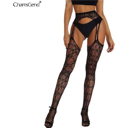 Women Sexy Embroidery Fishnet Stockings Thigh High Tights Black Lace Pantyhose Woman Sexy Lingerie Elastic Stocking