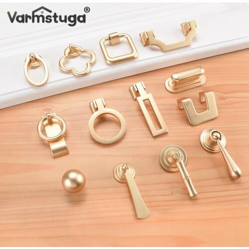 Gold Cabinet Pulls Solid Zinc Alloy Kitchen Cupboard Single Hole For Bedside Table Handle Drawer Knobs Furniture Handle Hardware
