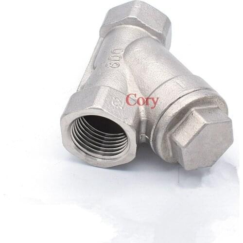 1PCS 304 Stainless steel Female Thread Y type Filter DN15-DN32 1/2" 3/4" 1"1.2" 1.5" 2" straight-through type