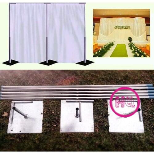 10ft x 20ft Wedding Stainless Steel Pipe Wedding Backdrop Stand with expandable Rods Backdrop Frame