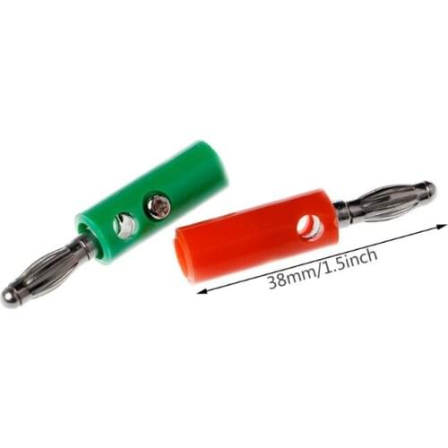 10 Pcs 5 Colors Wire Speaker Cable Banana Plug Connectors 4mm Adapter New