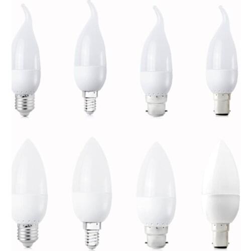10pcs LED Filament Chip E14/E27 220V Dimmable Edison Candle Light Bulb 3W Replace Incandescent Lamp Lighting Spotlight Office