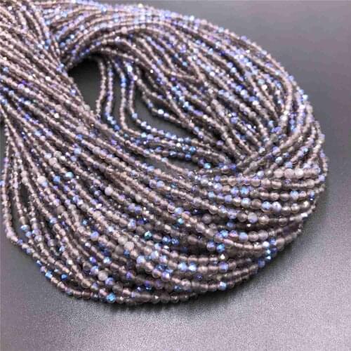 15.5" AB Ice Obsidian Micro Faceted Beads Purple Quartz 2 mm 3 mm Small Faceted Beads Bulk Lot Gem Stone Beads For DIY Making