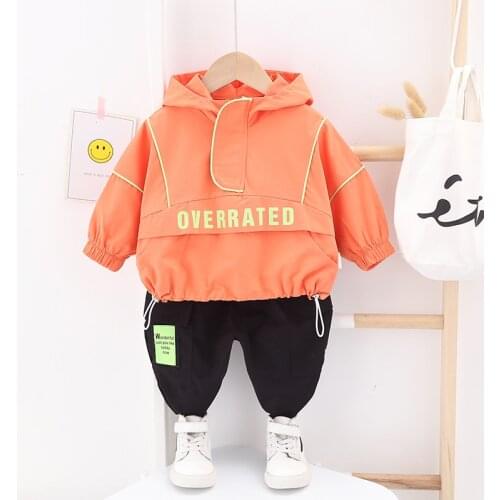 Toddler Baby Clothes Boys Letter Set Long Sleeve T-shirt + Harem Pants Suit 2021 Spring Autumn 2 PCS Children Sport Costume