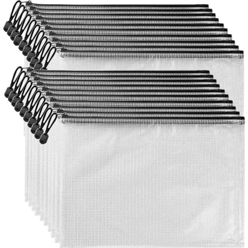 20Pcs B5 Zipper Document Pouch, Zippered File Bags,Board Games Storage Bags for Office School Home Travel,11.4 X8.2 Inch