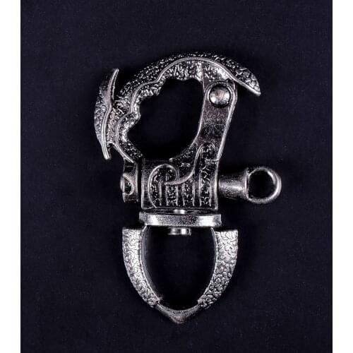 2X Heavy DIY Robot Antiqur Silver Motorcycle Biker Clasp Key Chain Fob Clip Hook