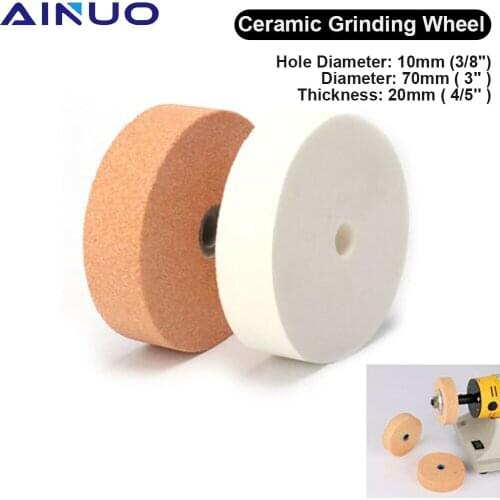 3 inch Grinding Wheel Ceramic Corundum Abrasive Wheel Grinder Polishing Grinding Metals Marble Sharper Tool 3/8 inch Hole