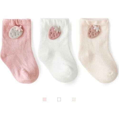 3Pcs 0-3T Newborn Kid Baby Socks Boys Girls Cute Sweet Cotton Stretch Socks Infant New born Accessories