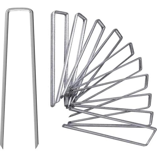 50pcs U Shape Garden Stakes Staple Carbon Steel Securing Fixing Nail Pegs for Securing Weed Fabric Landscape Fabric Netting