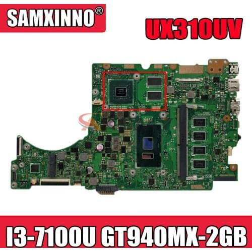 Akemy UX310UV Laptop motherboard for ASUS UX410UQK (14 inch) UX410U UX310U original mainboard 4GB-RAM I3-7100U GT940MX-2GB