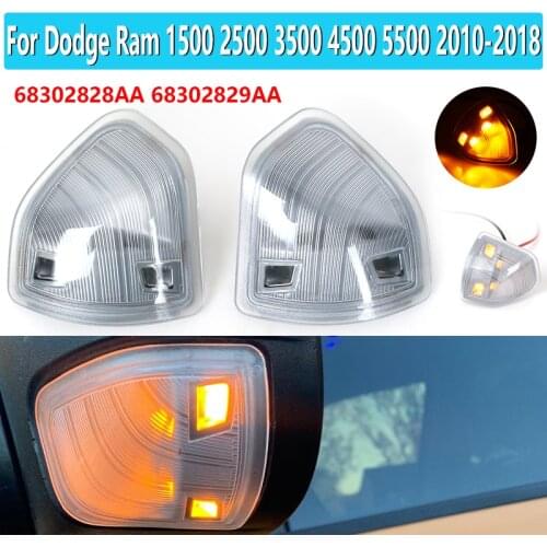 Car LED ForDodge Ram 1500 2500 3500 4500 5500 2010-2018 Side Mirror Marker Lamps/Turn Signal Light/68302828AA 68302829AA