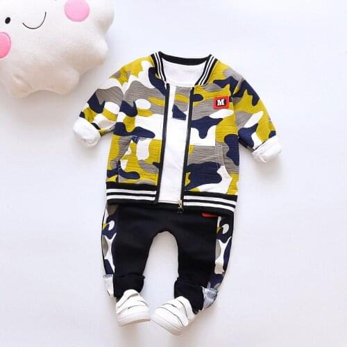 Children boys Clothing 2021 New Autumn Casual Sports Suit Boys Clothes Jacket Pant Outfits 3pcs Set Tracksuits Kids Clothes