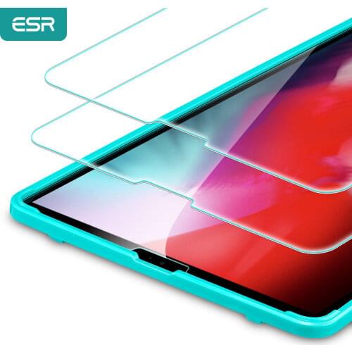 ESR 2PCS Tempered Glass for iPad Pro 11'' 12.9'' 10.5'' 2nd/4th Generation 2020 for iPad 8 7 Gen/Air 4 3 Full Screen Film Glass
