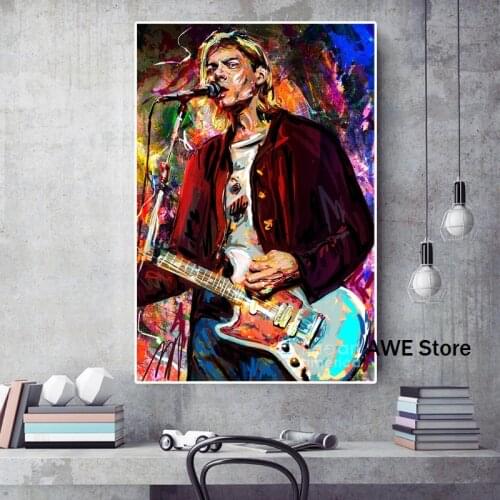 Man Rock Singer Pop Street Graffiti Art Canvas Painting Cuadros Posters Prints Wall Art for Living Room Home Decor