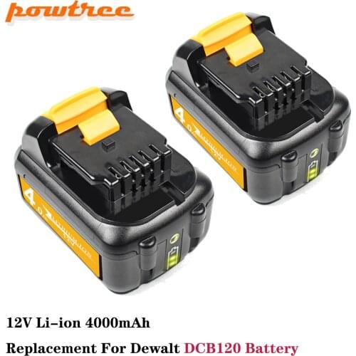Powtree 12V 4000mAh Li-ion For DEWALT DCB120 DCB127 DCB121 DCB120 DCB127 DCB121 DCB100 DCB101 DCB119 Battery