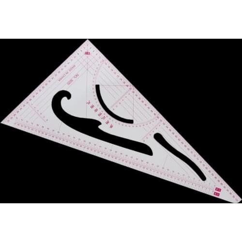 Multi-Purpose Scale Right Angle Triangle Triangular Plastic Drawing Ruler with Protractor 3220