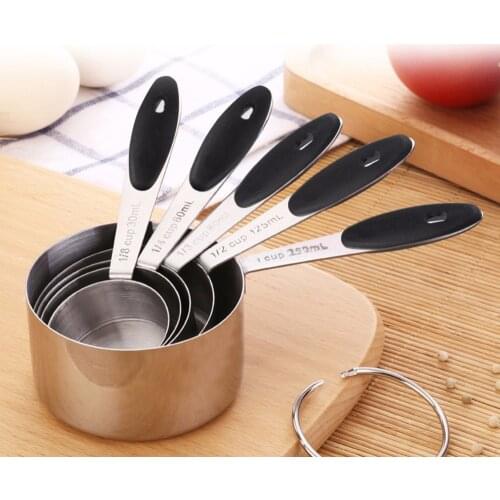 10Pcs/Set Stainless Steel Measuring Cups And Measuring Spoon Scoop Silicone Handle Kitchen Measuring Cooking Tool Spoons Set