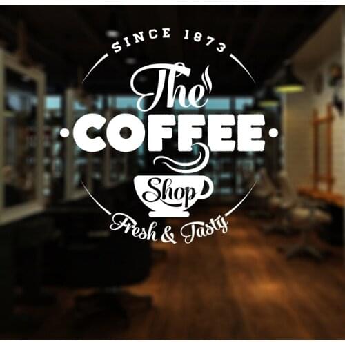 Coffee Shop Sticker Milk tea Decal Cafe Cup Poster Vinyl Art Wall Decor Mural Decoration Break Bread Glass Decals