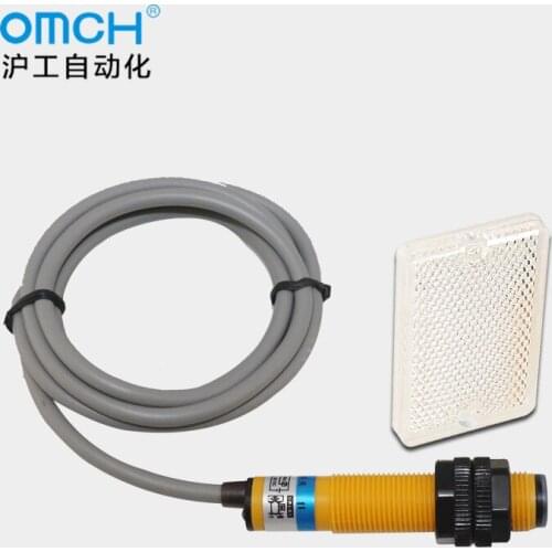 OMCH Infrared Photoelectric Switch Sensor M12 Feedback Reflection Type 24 V DC Three Wire NPN Normally Open E3F1-R1NK Mirror