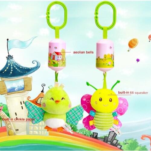 Plush Baby Cartoon Toys Mobile to Crib Rattles Toy Childrens 0-12 months Newborns rattle Squeaker Rustle Toddlers Boys Girls