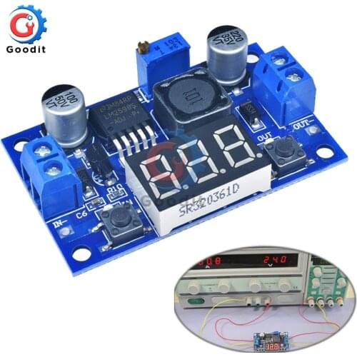 DC-DC Buck Step Down Module LM2596 DC/DC 4.0~40V to 1.25-37V Adjustable Voltage Regulator With LED Voltmeter