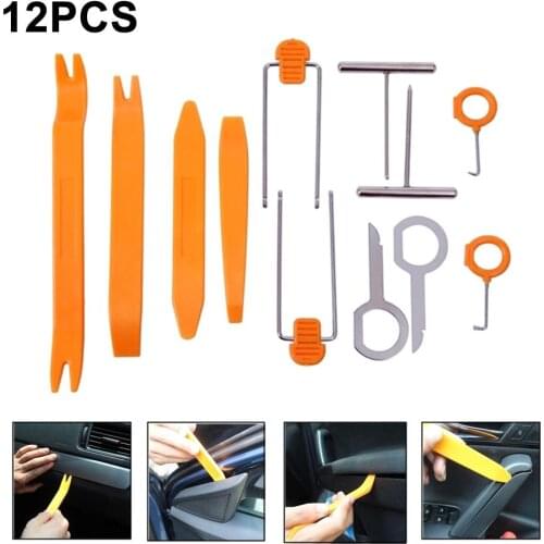 Professiona12Pcs Plastic Auto Car Door Clip Panel Trim Radio Dash Removal Pry Tools Kit Car Panel Removal Tool carros Hot