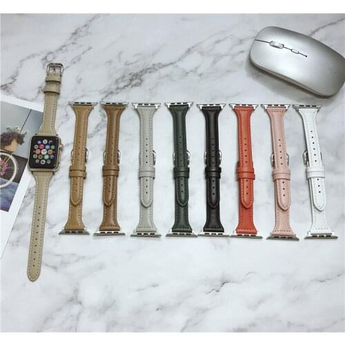 Hot Genuine Leather strap For Apple watch band 44mm 40mm 42mm 38mm 44mm Sport bracelet For iWatch 6 se series 3 4 5