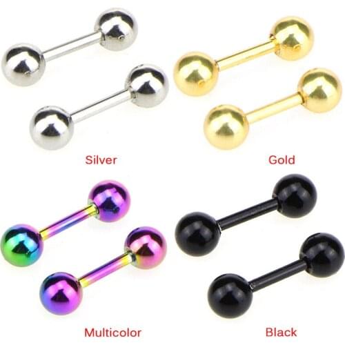 1Pair T-Type Medical Titanium Steel Stud Earring Punk Rod Flat Screws Small Earrings Male Ear Bone Nail Lip Piercing Jewelry