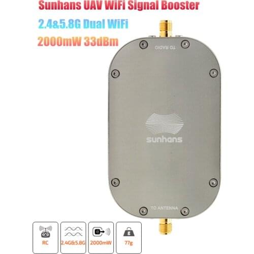 Sunhans eSunRC 2000mW 33dBm UAV WiFi Signal Booster Dual Band 2.4GHz&5.8GHz IEEE 802.11/a/n/b/g WiFi Signal Amplifier