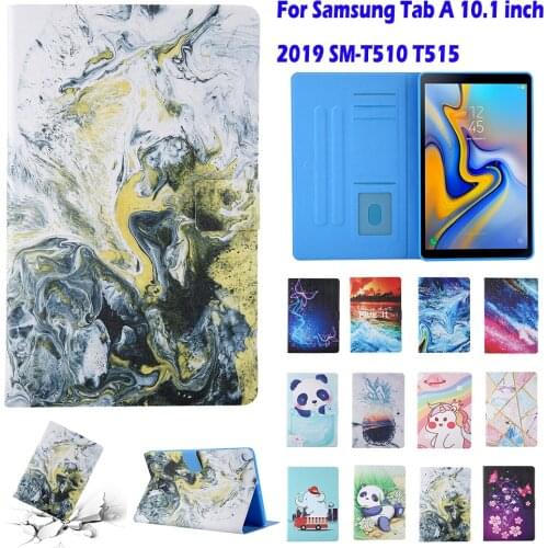 Tab A 10.1 2019 Cover Flip Case For Samsung Galaxy Tab A 10.1 inch SM-T510 SM-T515 10.1" T510 T515 Funda PU Leather Stand Tablet