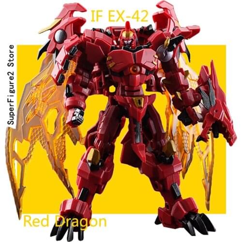 Transformation Action Figure Toy IronFactory IF EX-42 Red Dragon Heatdeath movie Model 12cm ABS deformation Robot