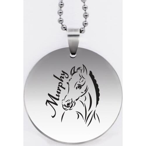 Ufine jewelry Murphy Horse of My Dreams pendant army card round disc stainless steel customed necklace N4516