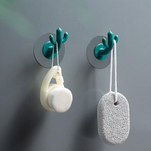 Hanger Keys Creative American Hanging Hook Holder Wall Home Strong Seamless Sticking Hook Decorative Hook Creative Cactus Hooks
