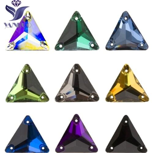 YANRUO 3270 Triangle Boutique Sew On Crystal Stones For Rhinestones Glass Sewing Wedding Dress Clothes