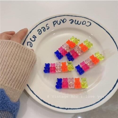 Candy Bear Hair Clips for Girls Hair Accessories Hair Clip Cute Summer Holiday Ins Festival Gift Party Kawaii Women Fashion Emo