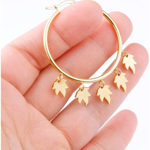 Stainless steel hoop Earring for women eardrop gold color New shape Earring Women‘s gift wholesale fashion Jewelry 2020