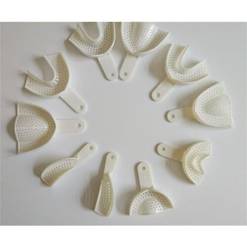 10Pcs/set Dental Impression Plastic Trays Without Mesh Tray Dental Care Teeth Holder Dental Materials Supply For Oral Tools