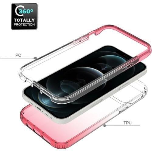 10Pcs/Lot 360 Protector Transparent Phone Case For iPhone 12 Mini Pro Max SE 2020 7 8 TPU+PC Cover