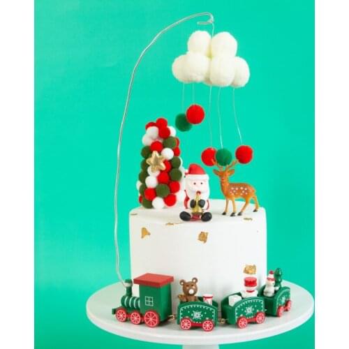 2019 Merry Christmas Cake Top Hat Christmas Tree Santa Claus Cake Top Christmas Party Cake Christmas Decoration