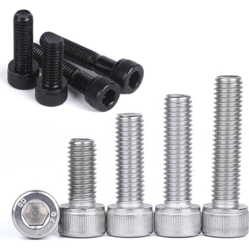 50pc M1.4 M1.6 M2 M2.5 M3 304 A2 Stainless Steel Black grade 12.9 DIN912 Hexagon Hex Socket Head Cap Allen Bolt Screw L=2-30mm