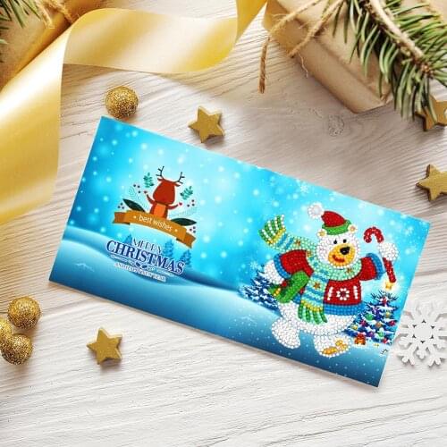 8pcs 5D DIY Partial Special Drills Diamond Painting Xmas Cards Party Christmas Gifts