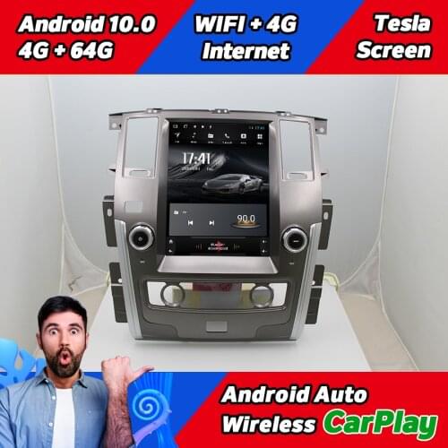 Tesla Screen Navigation CARPLAY Stereo For NISSAN PATROL Y62 2011 2012 Android 10 GPS Car Radio Multimedia Player Autoradio
