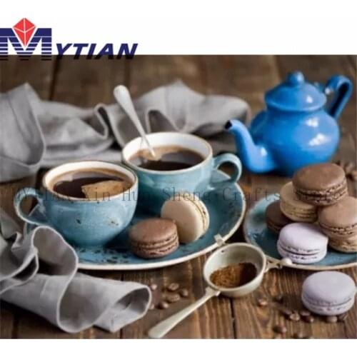Tea Time,Biscuits , Cookies,Coffee,DIY 5D Diamond Painting Kit,MYTIAN Crafts Diamond Embroidery Handmade Wall Stickers Decoation