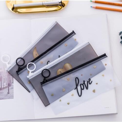 Kawaii Unicorn EVA Pencil Case Simple Ring Zipper Pull Design Office Pencil Bag Cute For Student School Supplies Stationery Gift