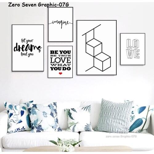 Black And White Abstract Geometric Patterns Phrase Canvas Painting Poster And Print Living Room Wall Art Picture Home Decoration