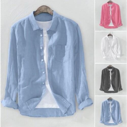 Cooeverly Mens Linen Shirts