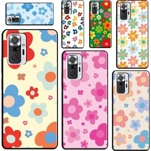 Groovy Pastel Flowers Bloom Daisies For Xiaomi Redmi Note 10 Pro Note 9 Pro 8T 9S Note 8 Pro Phone Case For Redmi 9 9C 9T 9A