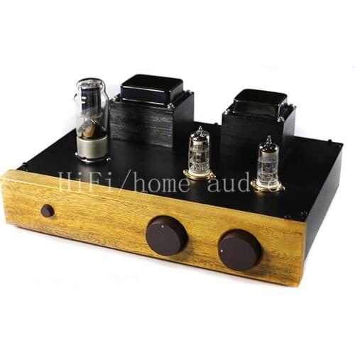 Wooden case Matisse 12AX7 12AU7 5Z4P tube preamplifier, hand-made scaffold welding, one-point grounding layout, low noise